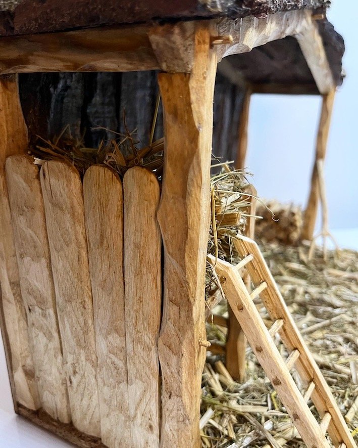 Crèche de noël artisanale en bois nazaré, made in france - Un
